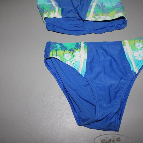 Blue Hawiian 2 Pcs Justice Tankini Swimsuit Size 16 - Picture 3 of 10